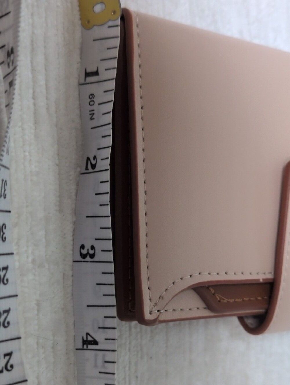 Blush Pink Brown Snap Closure 14 Slot Wallet Removable Insert Imported - Picture 12 of 12